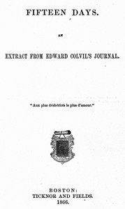 Cover of Fifteen Days An Extract from Edward Colvil's Journal