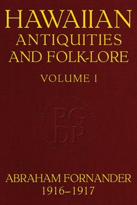 Cover of Fornander collection of Hawaiian antiquities and folk-lore, Volume 1 (of 3)