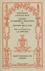 Cover of A Renaissance Courtesy-book Galateo of Manners & Behaviours