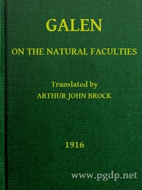 Cover of Galen On the Natural Faculties