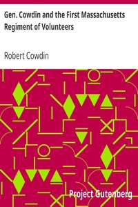 Cover of Gen. Cowdin and the First Massachusetts Regiment of Volunteers