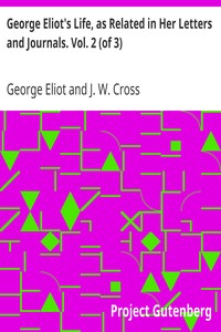 Cover of George Eliot's Life, as Related in Her Letters and Journals. Vol. 2 (of 3)