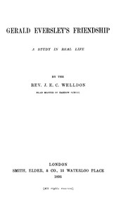 Cover of Gerald Eversley's Friendship A Study in Real Life