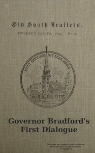 Cover of Governor Bradford's first dialogue