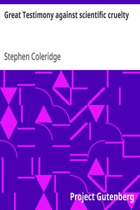 Cover of Great Testimony against scientific cruelty