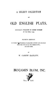 Cover of A Select Collection of Old English Plays, Volume 10