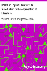 Cover of Hazlitt on English Literature An Introduction to the Appreciation of Literature