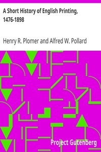 Cover of A Short History of English Printing, 1476-1898