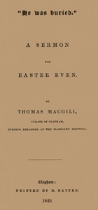 Cover of He was buried. A Sermon for Easter Even