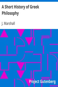 Cover of A Short History of Greek Philosophy