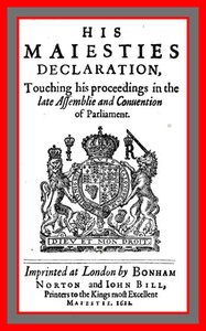 Cover of His Maiesties Declaration, touching his Proceedings in the late Assemblie and Conuention of Parliame