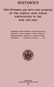 Cover of Histories of two hundred and fifty-one divisions of the German army which participated in the war (1
