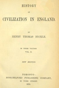 Cover of History of Civilization in England,  Vol. 2 of 3