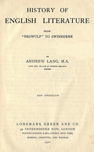Cover of History of English Literature from Beowulf to Swinburne