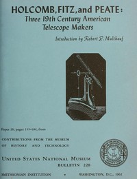 Cover of Holcomb, Fitz, and Peate Three 19th Century American Telescope Makers