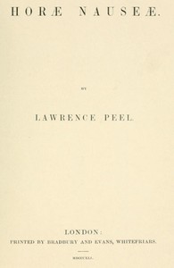 Cover of Horæ Nauseæ