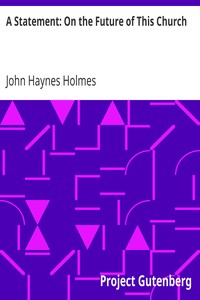 Cover of A Statement On the Future of This Church