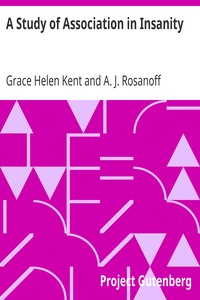 Cover of A Study of Association in Insanity