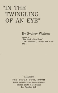 Cover of In the twinkling of an eye