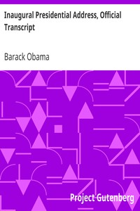 Cover of Inaugural Presidential Address, Official Transcript