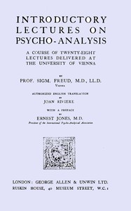 Cover of Introductory lectures on psycho-analysis