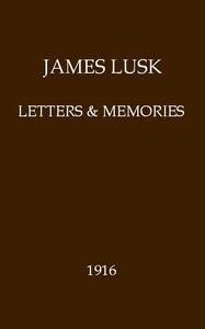 Cover of James Lusk Letters & Memories