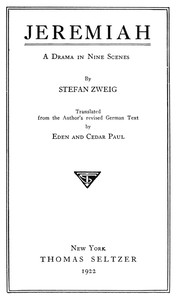 Cover of Jeremiah A Drama in Nine Scenes