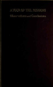Cover of A Tour of the Missions Observations and Conclusions