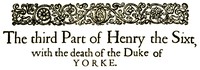 Cover of King Henry VI, the third part