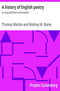 Cover of A history of English poetry