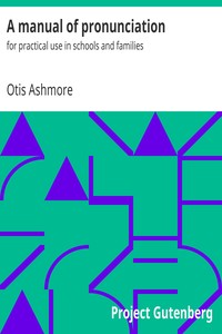 Cover of A manual of pronunciation