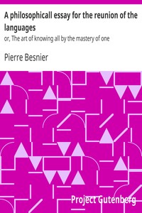 Cover of A philosophicall essay for the reunion of the languages