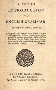 Cover of A short introduction to English grammar