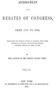 Cover of Abridgment of the Debates of Congress, from 1789 to 1856, Vol. 4 (of 16)