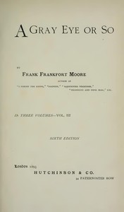 Cover of A Gray Eye or So. In Three Volumes—Volume III