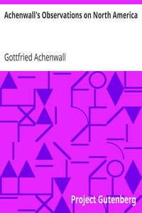 Cover of Achenwall's Observations on North America
