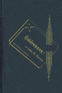 Cover of Addresses by John A. Martin. Delivered in Kansas