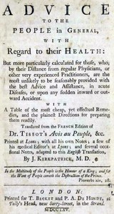 Cover of Advice to the people in general, with regard to their health