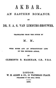 Cover of Akbar An Eastern Romance
