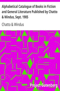 Cover of Alphabetical Catalogue of Books in Fiction and General Literature Published by Chatto & Windus, Sept
