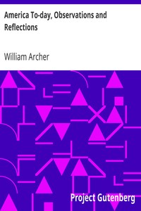 Cover of America To-day, Observations and Reflections