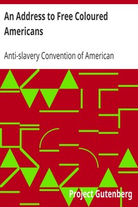 Cover of An Address to Free Coloured Americans