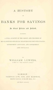 Cover of A History of Banks for Savings in Great Britain and Ireland