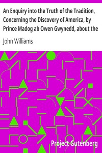 Cover of An Enquiry into the Truth of the Tradition, Concerning the Discovery of America, by Prince Madog ab