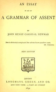 Cover of An Essay in Aid of a Grammar of Assent