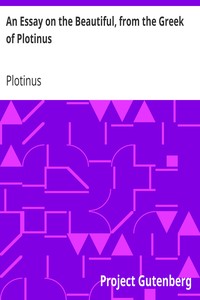 Cover of An Essay on the Beautiful, from the Greek of Plotinus