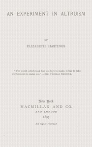 Cover of An Experiment in Altruism