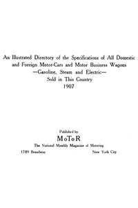 Cover of An Illustrated Directory of the Specifications of All Domestic and Foreign Motor-cars and Motor Busi