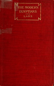 Cover of An account of the manners and customs of the modern Egyptians