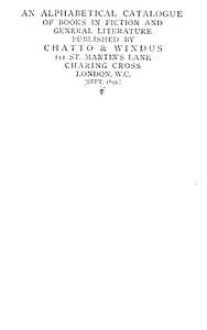 Cover of An alphabetical catalogue of books in fiction and general literature published by Chatto & Windus, S